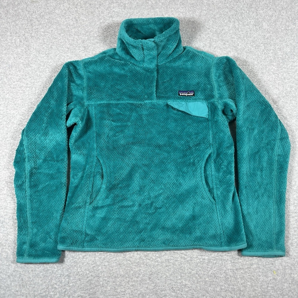 Patagonia Sweater womens Small Blue Re-Tool Snap T Fleece Pullover Logo Outdoor